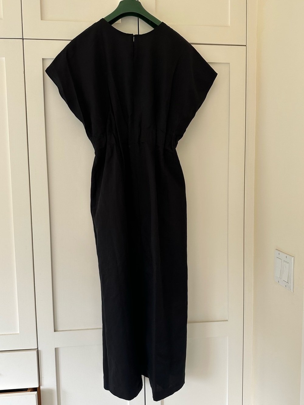 ZARA ZW COLLECTION LINEN PLEATED MIDI DRESS POCKETS MEDIUM - Picture 7 of 10